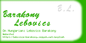 barakony lebovics business card
